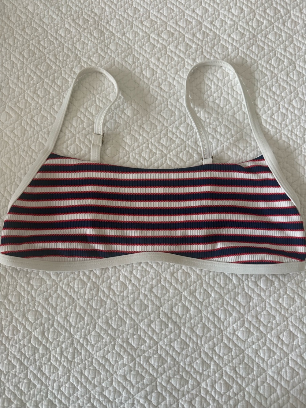 l*space Striped Bikini Top in Navy, Red, White